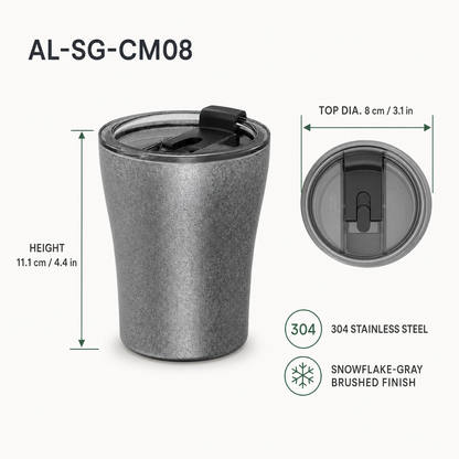AILUKE AL-SG-CM08 coffee mug dimensions 8 cm diameter by 11.1 cm high