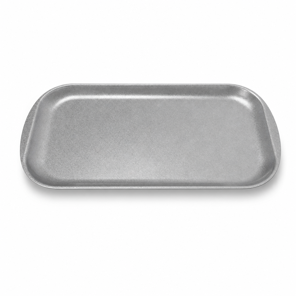 AILUKE AL-SG-CT27 handled stainless steel coffee and dessert tray on white background