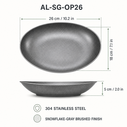 AILUKE AL-SG-OP26 oval plate dimensions 26 by 18 by 5 cm